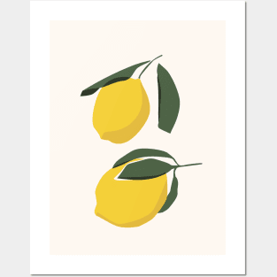 Lovely Lemons Modern Minimalistic Illustration Posters and Art